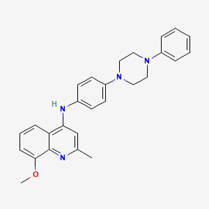 4-Quinolinamine, 8-methoxy-2-methyl-N-(4-(4-phenyl-1-piperazinyl)phenyl)-