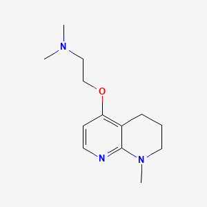 B12726519 1,8-Naphthyridine, 1,2,3,4-tetrahydro-5-(2-(dimethylamino)ethoxy)-1-methyl- CAS No. 102280-57-9