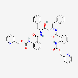 2-pyridylmethyl N-[2-[[(1S,2S,4S)-1-benzyl-2-hydroxy-5-phenyl-4-[[2-(2-pyridylmethoxycarbonylamino)benzoyl]amino]pentyl]carbamoyl]phenyl]carbamate