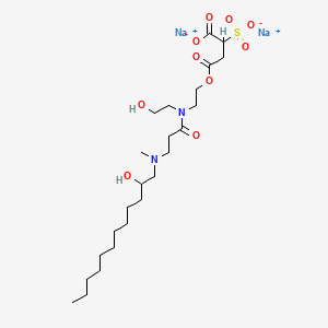 Disodium 4-(2-((3-((2-hydroxydodecyl)methylamino)-1-oxopropyl)(2-hydroxyethyl)amino)ethyl) 2-sulphonatosuccinate