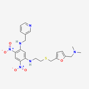 1,3-Benzenediamine, N-(2-(((5-((dimethylamino)methyl)-2-furanyl)methyl)thio)ethyl)-4,6-dinitro-N'-(3-pyridinylmethyl)-