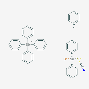 Tetraphenylstibonium bromotriphenyl(thiocyanato-N)stannate(1-)