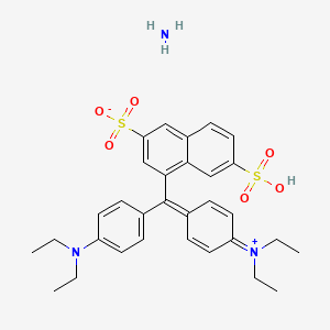 molecular formula C31H37N3O6S2 B12726619 Hydrogen (4-(4-(diethylamino)-alpha-(3,7-disulphonato-1-naphthyl)benzylidene)cyclohexa-2,5-dien-1-ylidene)diethylammonium, ammonium salt CAS No. 97890-03-4