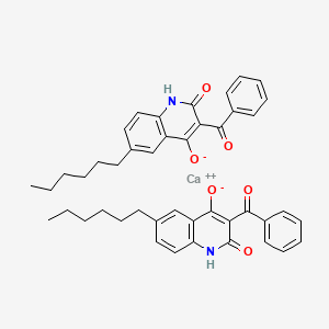 calcium;3-benzoyl-6-hexyl-2-oxo-1H-quinolin-4-olate