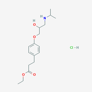 ethyl 3-[4-[2-hydroxy-3-(propan-2-ylamino)propoxy]phenyl]propanoate;hydrochloride