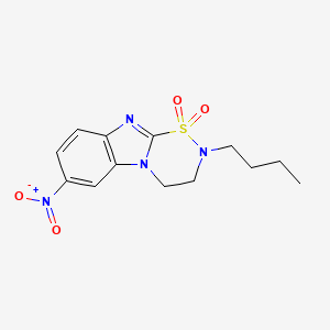 2H-1,2,5-Thiadiazino(5,6-a)benzimidazole, 3,4-dihydro-2-butyl-7-nitro-, 1,1-dioxide