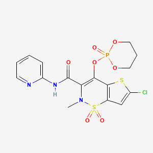 2H-Thieno(2,3-e)-1,2-thiazine-3-carboxamide, 6-chloro-4-(1,3,2-dioxaphosphorinan-2-yloxy)-2-methyl-N-pyridinyl-, P,1,1-trioxide