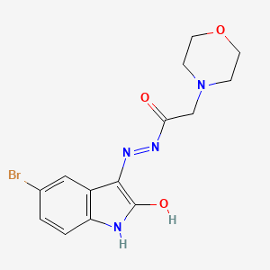 4-Morpholineacetic acid, (5-bromo-2-oxo-3-indolinylidene)hydrazide, (Z)-