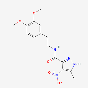 1H-Pyrazole-3-carboxamide, N-(2-(3,4-dimethoxyphenyl)ethyl)-5-methyl-4-nitro-