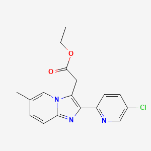 Imidazo(1,2-a)pyridine-3-acetic acid, 2-(5-chloro-2-pyridinyl)-6-methyl-, ethyl ester