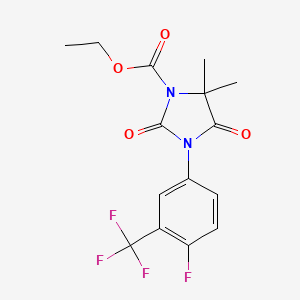 1-Imidazolidinecarboxylic acid, 5,5-dimethyl-2,4-dioxo-3-(alpha,alpha,alpha,4-tetrafluoro-m-tolyl)-, ethyl ester