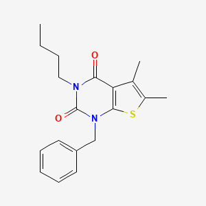 Thieno(2,3-d)pyrimidine-2,4(1H,3H)-dione, 3-butyl-5,6-dimethyl-1-(phenylmethyl)-