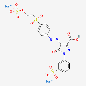 Disodium hydrogen 4,5-dihydro-5-oxo-4-((4-((2-(sulphonatooxy)ethyl)sulphonyl)phenyl)azo)-1-(3-sulphonatophenyl)-1H-pyrazole-3-carboxylate