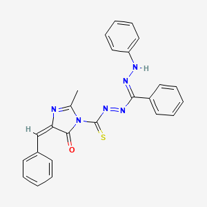 1H-Imidazole-1-carbothioic acid, 4,5-dihydro-2-methyl-5-oxo-4-(phenylmethylene)-, (phenyl(phenylazo)methylene)hydrazide