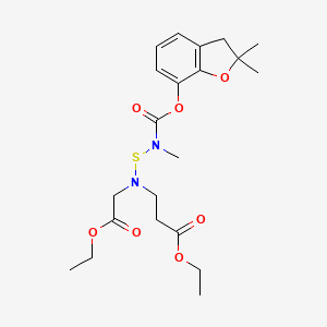 beta-Alanine, N-(((((2,3-dihydro-2,2-dimethyl-7-benzofuranyl)oxy)carbonyl)methylamino)thio)-N-(2-ethoxy-2-oxoethyl)-, ethyl ester