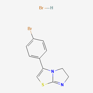 molecular formula C11H10Br2N2S B1272716 7H-Imidazo(2,1-b)thiazol-4-ium, 5,6-dihydro-3-(p-bromophenyl)-, bromide CAS No. 74038-89-4
