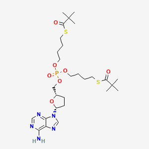 5'-Adenylic acid, 2',3'-dideoxy-, bis(4-((2,2-dimethyl-1-oxopropyl)thio)butyl) ester