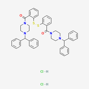 4-(Diphenylmethyl)piperazinyl 2-((2-((4-(diphenylmethyl)piperazinyl)carbonyl)phenyl)disulfanyl)phenyl ketone dihydrochloride