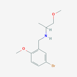 molecular formula C12H18BrNO2 B1272730 N-[(5-bromo-2-methoxyphenyl)methyl]-1-methoxypropan-2-amine CAS No. 355383-43-6