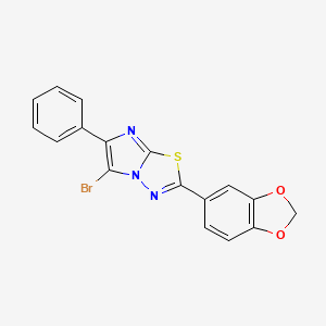 Imidazo(2,1-b)-1,3,4-thiadiazole, 2-(1,3-benzodioxol-5-yl)-5-bromo-6-phenyl-