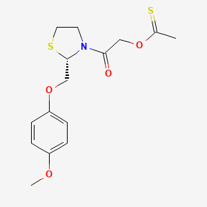 S-(2-(2-((4-Methoxyphenoxy)methyl)-3-thiazolidinyl)-2-oxoethyl) ethanethioate