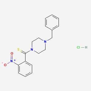 Piperazine, 1-((2-nitrophenyl)thioxomethyl)-4-(phenylmethyl)-, monohydrochloride