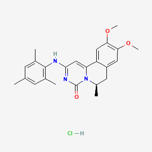 4H-Pyrimido(6,1-a)isoquinolin-4-one, 6,7-dihydro-9,10-dimethoxy-6-methyl-2-((2,4,6-trimethylphenyl)amino-, monohydrochloride, (R)-