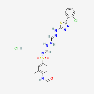 Acetamide, N-(4-(((((((5-(2-chlorophenyl)-1,3,4-thiadiazol-2-yl)amino)iminomethyl)amino)iminomethyl)amino)sulfonyl)-2-methylphenyl)-, monohydrochloride