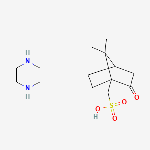 molecular formula C14H26N2O4S B12727423 Piperazine 2-oxobornane-10-sulphonate CAS No. 27016-31-5