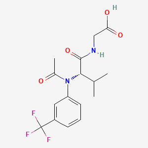 molecular formula C16H19F3N2O4 B12727442 Acetyl trifluoromethylphenyl valylglycine, l- CAS No. 947159-33-3