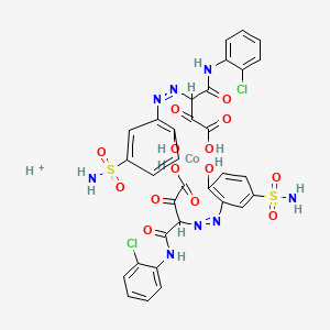 Hydrogen bis(2-((5-(aminosulphonyl)-2-hydroxyphenyl)azo)-N-(2-chlorophenyl)-3-oxobutyramidato(2-))cobaltate(1-)