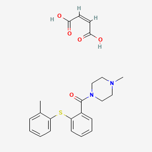 molecular formula C23H26N2O5S B12727498 1-Methyl-4-(2-(2-methylphenylthio)benzoyl)piperazine hydrogen maleate CAS No. 93288-90-5