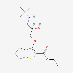 4H-Cyclopenta(b)thiophene-2-carboxylic acid, 5,6-dihydro-3-(3-((1,1-dimethylethyl)amino)-2-hydroxypropoxy)-, ethyl ester