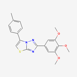 Thiazolo(3,2-b)(1,2,4)triazole, 6-(4-methylphenyl)-2-(3,4,5-trimethoxyphenyl)-