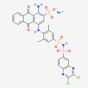 Sodium 1-amino-4-(4-(((2,3-dichloro-6-quinoxalinyl)sulphonyl)sulphamoyl)-2,6-dimethylphenyl)amino-9,10-dihydro-9,10-dioxoanthracene-2-sulphonate