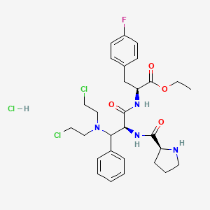 Ethyl N-(3-(bis(2-chloroethyl)amino)-3-phenyl-N-L-prolyl-L-alanyl)-4-fluoro-3-phenyl-L-alaninate monohydrochloride