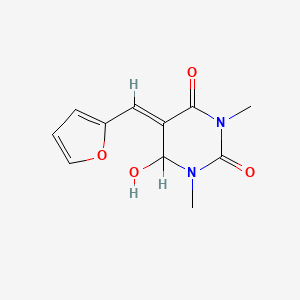 2,4(1H,3H)-Pyrimidinedione, 5-(2-furanylmethylene)dihydro-6-hydroxy-1,3-dimethyl-