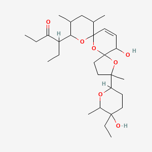 3-Hexanone, 4-(2-(5-ethyltetrahydro-5-hydroxy-6-methyl-2H-pyran-2-yl)-15-hydroxy-2,10,12-trimethyl-1,6,8-trioxadispiro(4.1.5.3)pentadec-13-en-9-yl)-