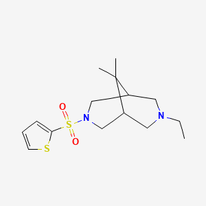 molecular formula C15H24N2O2S2 B12727697 9,9-Dimethyl-3-ethyl-7-(2-thienylsulfonyl)-3,7-diazabicyclo(3.3.1)nonane CAS No. 120465-94-3