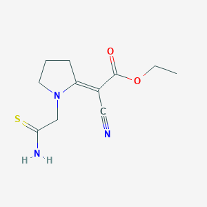 Ethyl (1-(2-amino-2-thioxoethyl)-2-pyrrolidinylidene)cyanoacetate