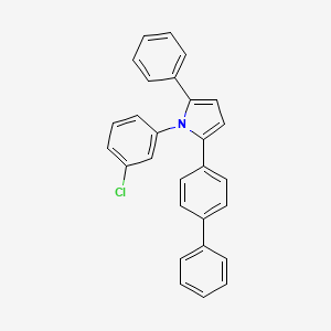 molecular formula C28H20ClN B12727754 2-(1,1'-Biphenyl)-4-yl-1-(3-chlorophenyl)-5-phenyl-1H-pyrrole CAS No. 91307-01-6