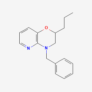 molecular formula C17H20N2O B12727779 3,4-Dihydro-4-(phenylmethyl)-2-propyl-2H-pyrido(3,2-b)-1,4-oxazine CAS No. 88799-75-1