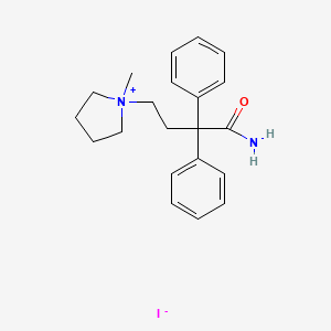 molecular formula C21H27IN2O B12727786 1-(3-Carbamoyl-3,3-diphenylpropyl)-1-methylpyrrolidinium iodide CAS No. 112351-13-0