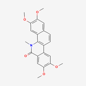 molecular formula C22H21NO5 B12727794 Benzo(c)phenanthridin-6(5H)-one, 5-methyl-2,3,8,9-tetramethoxy- CAS No. 114253-63-3