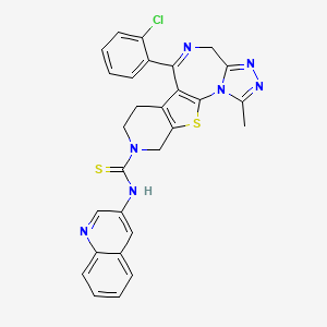 9-(2-chlorophenyl)-3-methyl-N-quinolin-3-yl-17-thia-2,4,5,8,14-pentazatetracyclo[8.7.0.02,6.011,16]heptadeca-1(10),3,5,8,11(16)-pentaene-14-carbothioamide