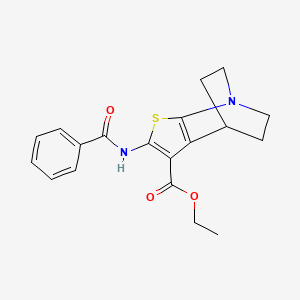 4H-4,7-Ethanothieno(2,3-b)pyridine-3-carboxylic acid, 5,6-dihydro-2-(benzoylamino)-, ethyl ester