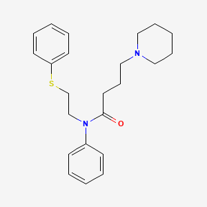 1-Piperidinebutyranilide, N-(2-(phenylthio)ethyl)-