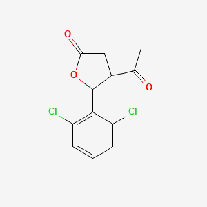 molecular formula C12H10Cl2O3 B12727922 trans-4-Acetyl-5-(2,6-dichlorophenyl)-4,5-dihydro-2(3H)-furanone CAS No. 83144-16-5