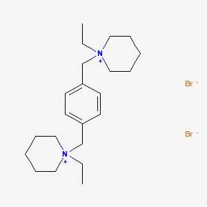 molecular formula C22H38Br2N2 B12727950 Piperidinium, 1,1'-(p-phenylenedimethylene)bis(1-ethyl-, dibromide CAS No. 102207-40-9