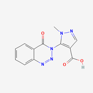 1H-Pyrazole-4-carboxylic acid, 1-methyl-5-(4-oxo-1,2,3-benzotriazin-3(4H)-yl)-